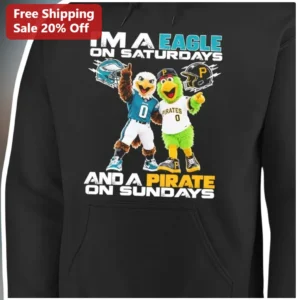 I'm An Eagle On Saturdays And A Pirate On Sundays Hoodie available at our Los Angeles warehouse
