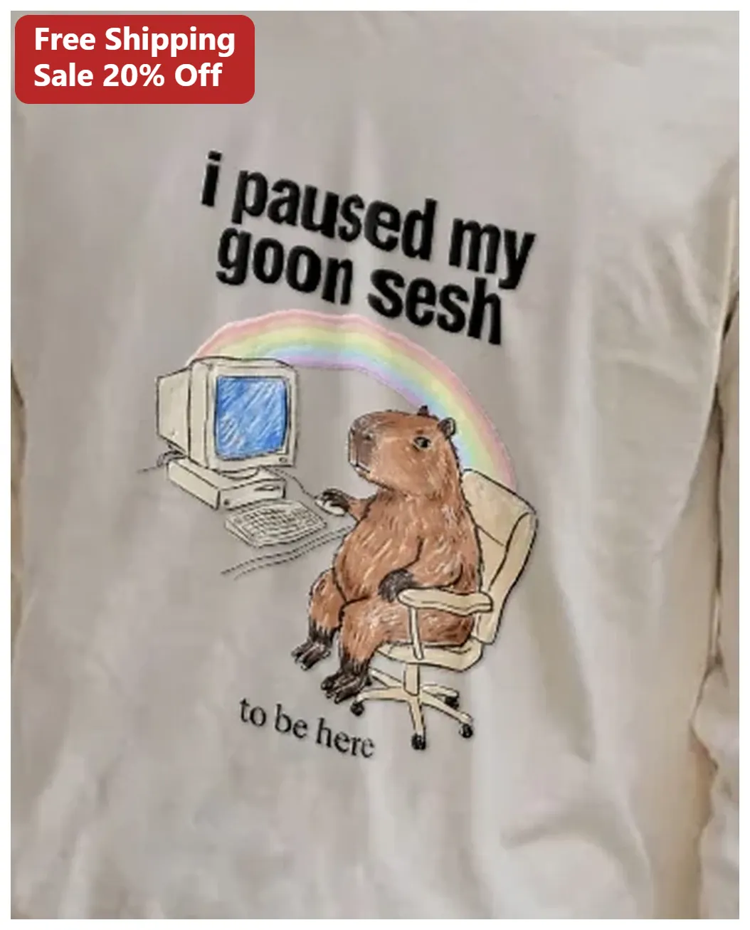 I Paused My Goon Sesh To Be Here Capybara Meme Graphic Tee — Los Angeles I Paused My Goon Sesh To Be Here Capybara Meme Graphic Tee available at our Los Angeles warehouse
