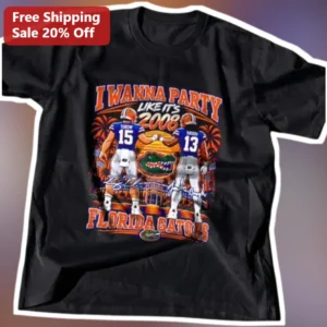 I Wanna Party Like It's 2008 Florida Gators Tim Tebow Percy Harvin Vintage College Football Tee available at our Los Angeles warehouse