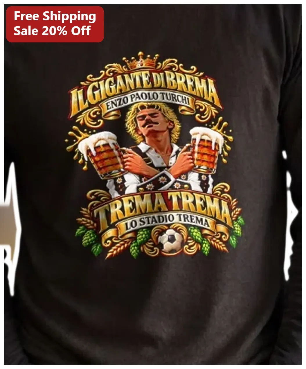 Il Gigante Di Brema Enzo Paolo Turchi Vintage Crest Graphic — Los Angeles Il Gigante Di Brema Enzo Paolo Turchi Vintage Crest Graphic Tee available at our Los Angeles warehouse