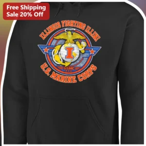 Illinois Fighting Illini US Marine Corps Vintage Hoodie available at our Los Angeles warehouse