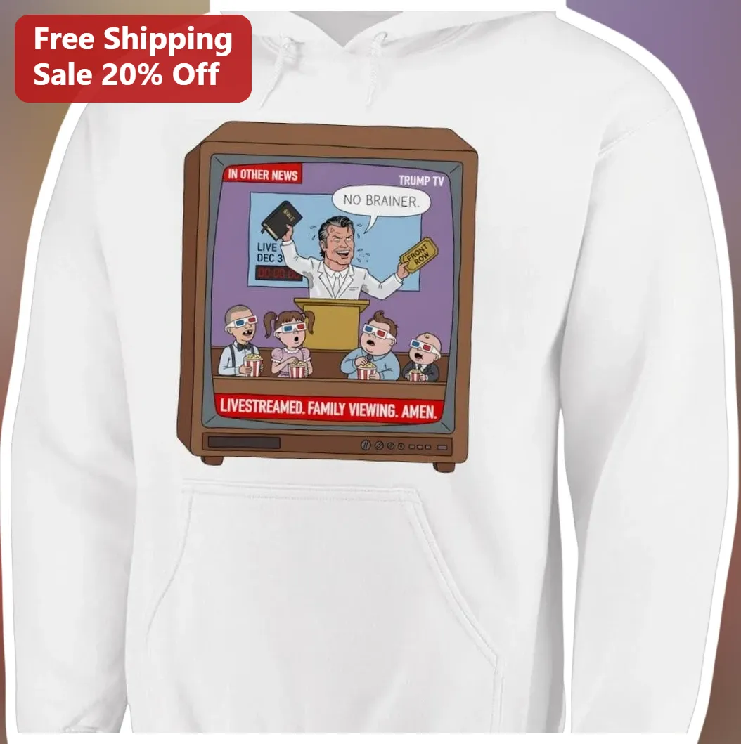 In Other News No Brainer Livestreamed Family Viewing Amen Do — Los Angeles In Other News No Brainer Livestreamed Family Viewing Amen Donald Trump TV Satire Hoodie available at our Los Angeles warehouse