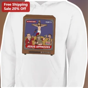 In Other News Trump TV Jesus Approves Political Satire Hoodie available at our Los Angeles warehouse