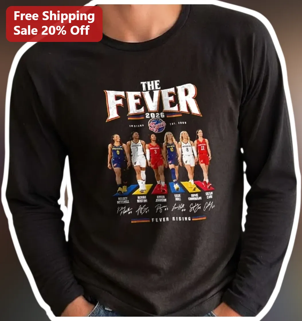 Indiana Fever Long Sleeve Tee The Fever Rising 2026 Caitlin Clark WNBA Fan Gift available at our Los Angeles warehouse