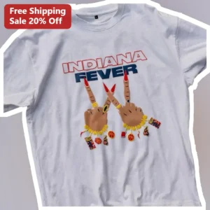 Indiana Fever WNBA Fan Graphic Tee Bold Streetwear Basketball Apparel Gift for Women Men available at our Los Angeles warehouse