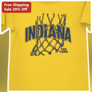 Indiana Pacers Yes 'Cers Tee Basketball Fan Gear Retro Collegiate Style Shirt available at our Los Angeles warehouse
