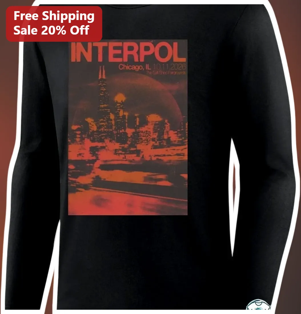INTERPOL Long Sleeve Tee Vintage Concert Poster Design Black — Los Angeles INTERPOL Long Sleeve Tee Vintage Concert Poster Design Black available at our Los Angeles warehouse