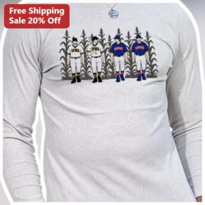 Iowa Kansas Long Sleeve Tee Retro College Baseball Graphic Shirt available at our Los Angeles warehouse