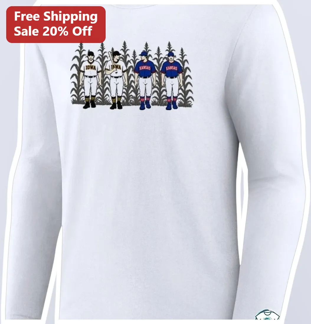Iowa Kansas Vintage Baseball Rivalry Long Sleeve Tee available at our Los Angeles warehouse