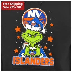 Islanders Grinch NHL Hockey Fan Hoodie Funny Christmas Gift for Men Women available at our Los Angeles warehouse