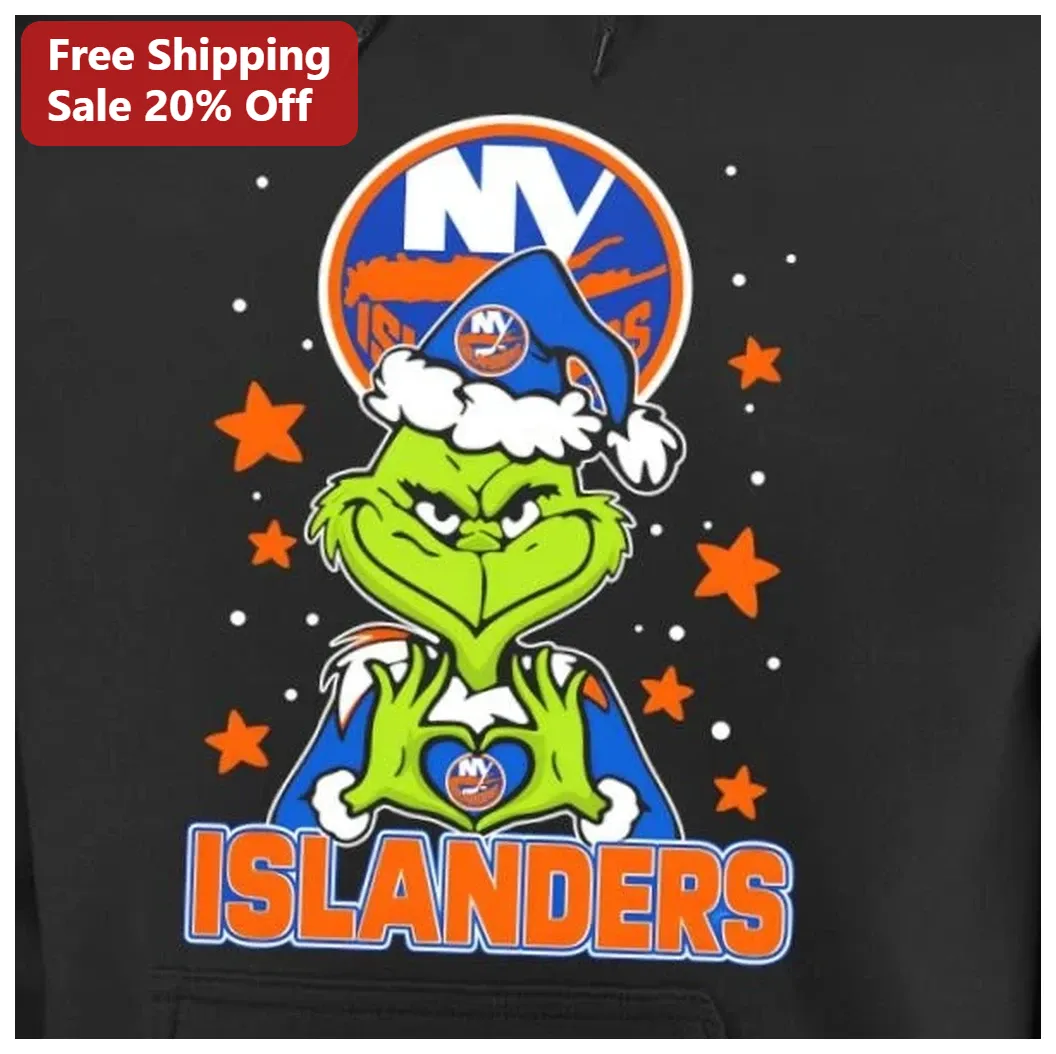 Islanders Grinch NHL Hockey Fan Hoodie Funny Christmas Gift for Men Women available at our Los Angeles warehouse