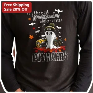 It's The Most Spooktacular Time Of The Year Green Bay Packers Halloween Long Sleeve Shirt available at our Los Angeles warehouse