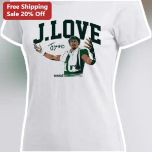 J.LOVE Football Player Graphic Tee Jalen Love Signature Eagles Fan Gift available at our Los Angeles warehouse