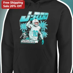 J-Rod Jacob Rodriguez Miami Dolphins Hoodie NFL Linebacker Fan Gear available at our Los Angeles warehouse