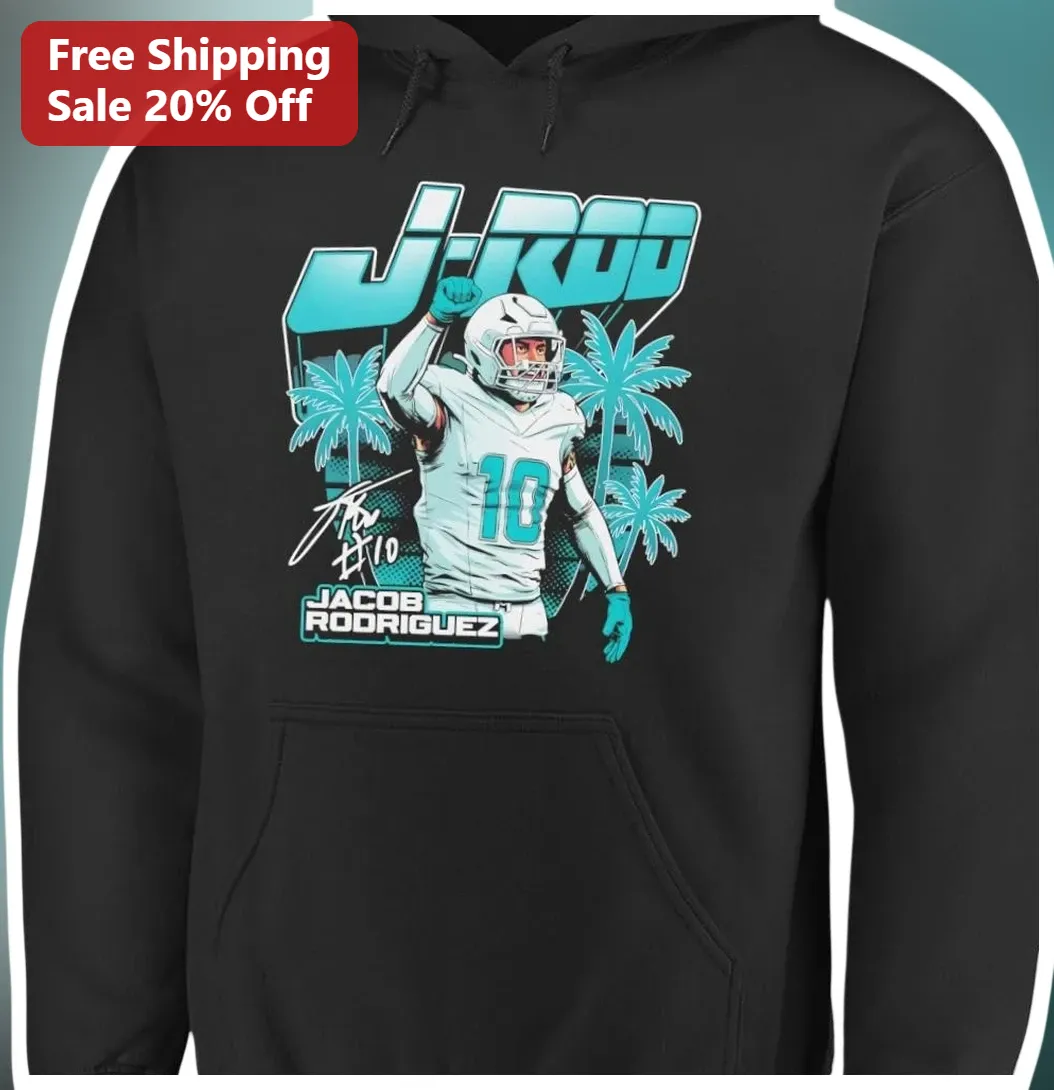 J-Rod Jacob Rodriguez Miami Dolphins Hoodie NFL Linebacker Fan Gear available at our Los Angeles warehouse