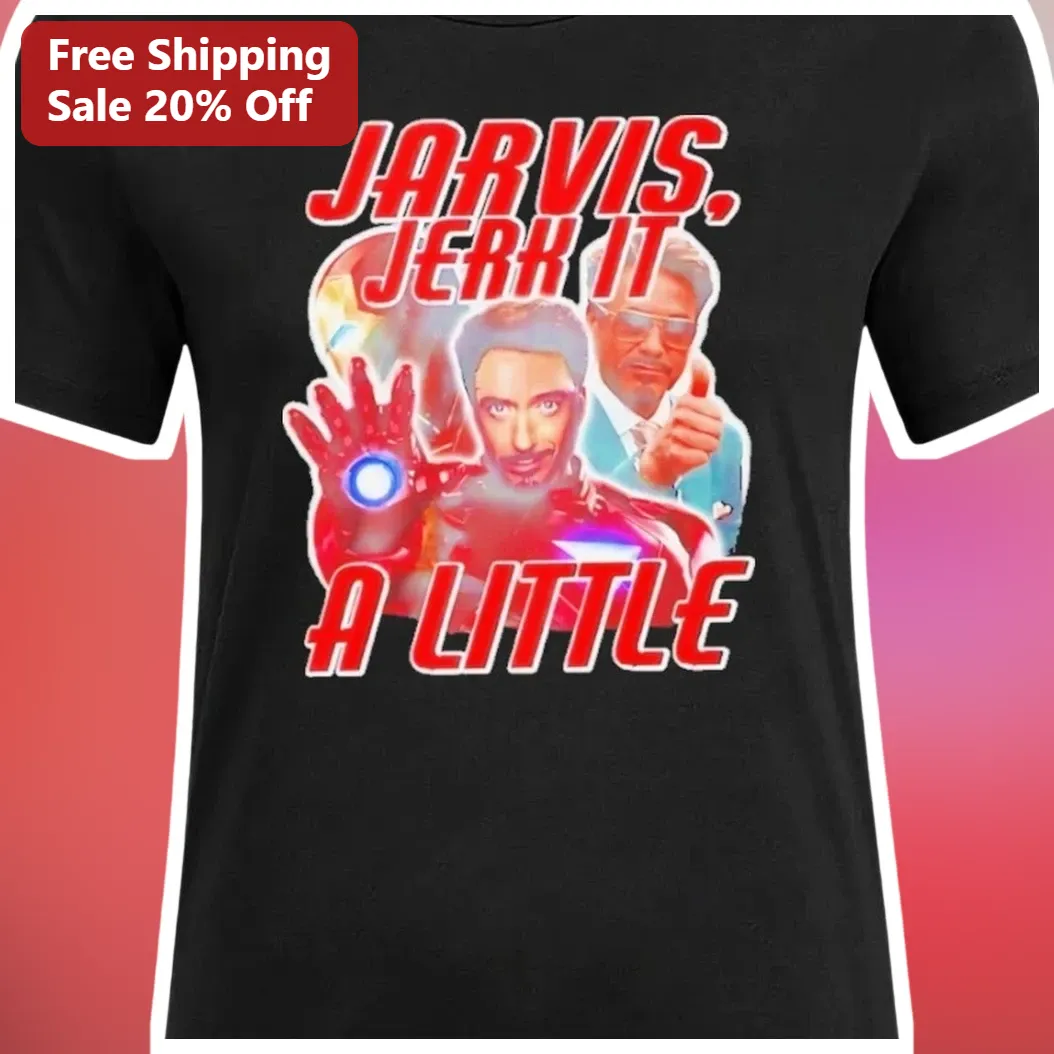 Jarvis Jerk It A Little Iron Man Marvel Fan Graphic Tee Gift for Him available at our Los Angeles warehouse