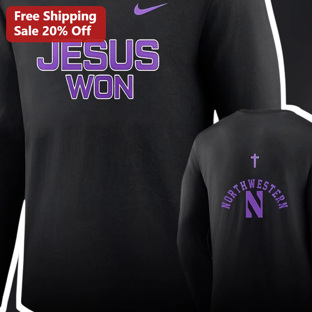 Jesus Won Long Sleeve Shirt Christian Athlete FCA Faith Apparel available at our Los Angeles warehouse