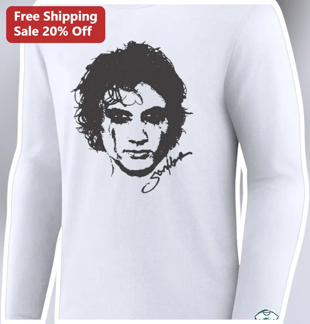 Jim Morrison Long Sleeve Tee The Doors Rock Legend Sketch Portrait Graphic Shirt available at our Los Angeles warehouse