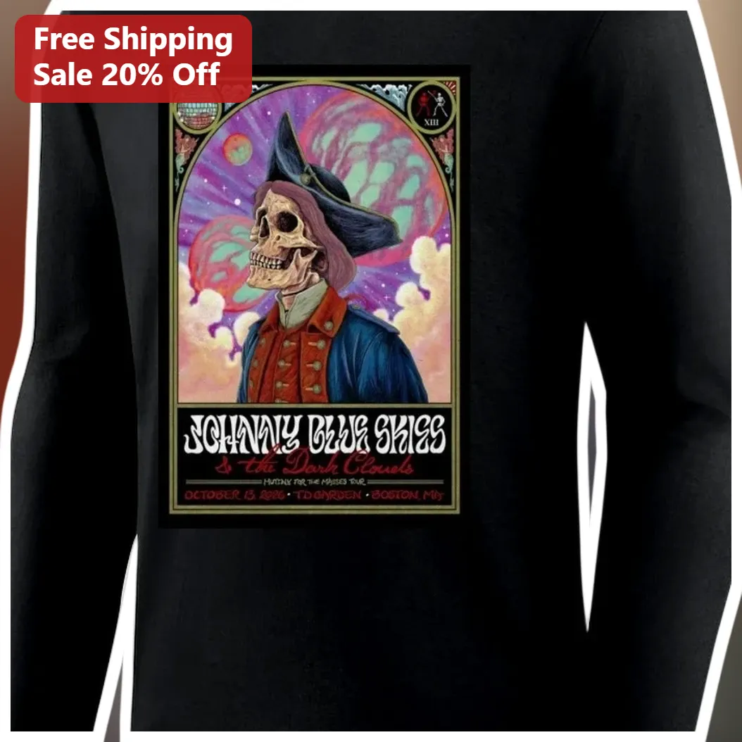 Johnny Blue Skies The Dark Clouds Mutiny For The Masses Tour — Los Angeles Johnny Blue Skies The Dark Clouds Mutiny For The Masses Tour Long Sleeve Shirt available at our Los Angeles warehouse