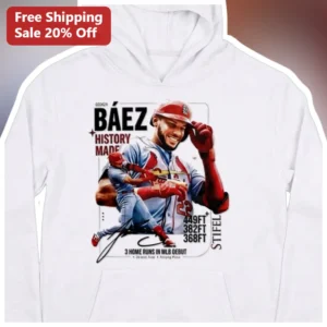 Joshua Baez History Made MLB Debut 3 Home Runs Hoodie available at our Los Angeles warehouse