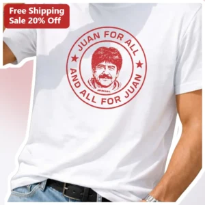 Juan for All and All for Juan Tee MrBeast Meme Shirt Vintage Stamp Style Gift available at our Los Angeles warehouse