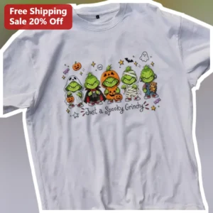Just a Spooky Grinchy Halloween Costume Tee available at our Los Angeles warehouse