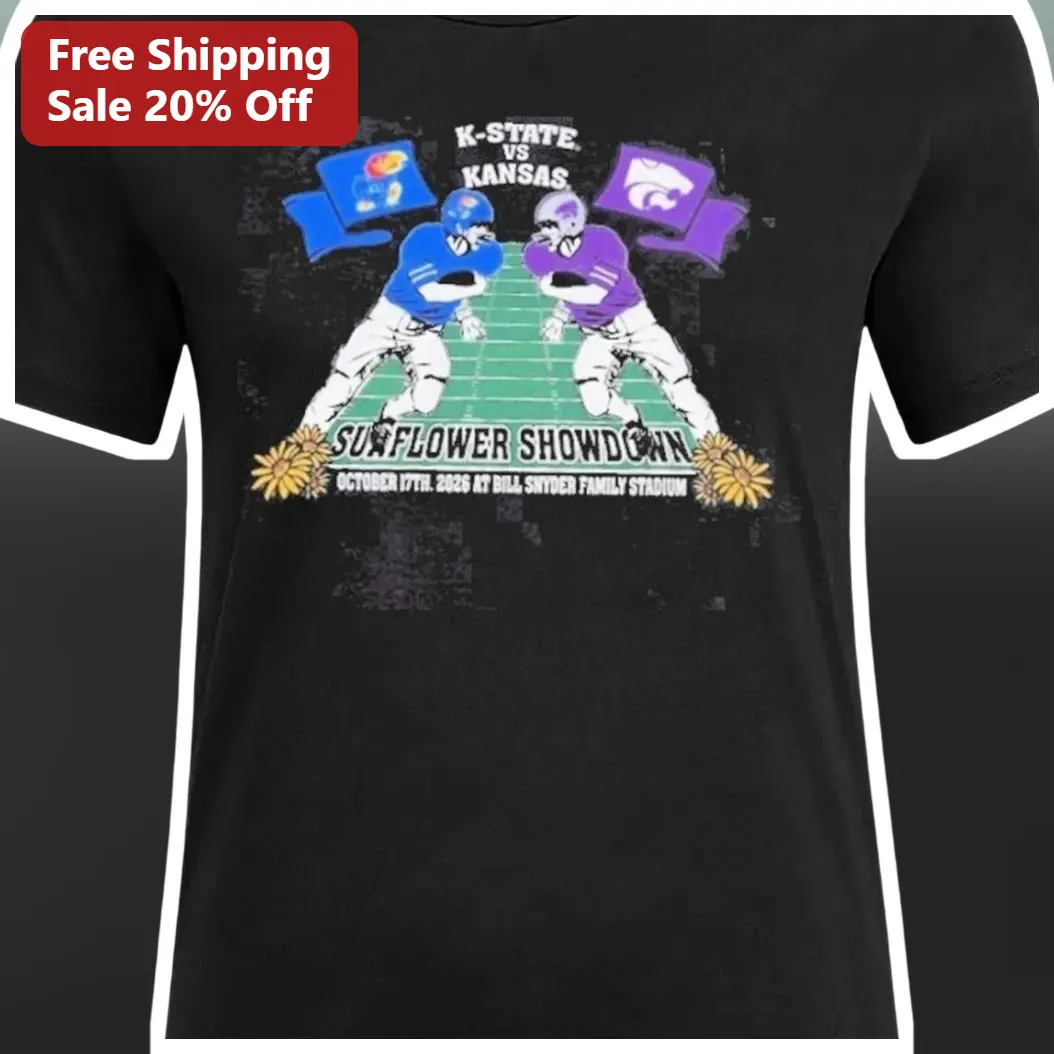 K-State vs Kansas Sunflower Showdown Vintage Football Tee fo — Los Angeles K-State vs Kansas Sunflower Showdown Vintage Football Tee for College Fans available at our Los Angeles warehouse