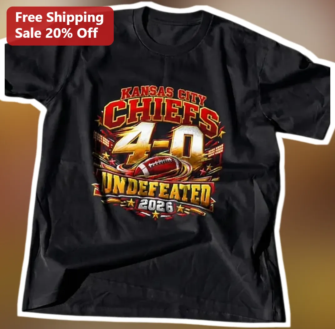 Kansas City Chiefs Undefeated Tee NFL Football Fan Gift Black Cotton Shirt available at our Los Angeles warehouse