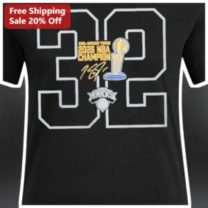Karl-Anthony Towns 2026 NBA Champion Tee New York Knicks KAT 32 Basketball Fan Apparel available at our Los Angeles warehouse