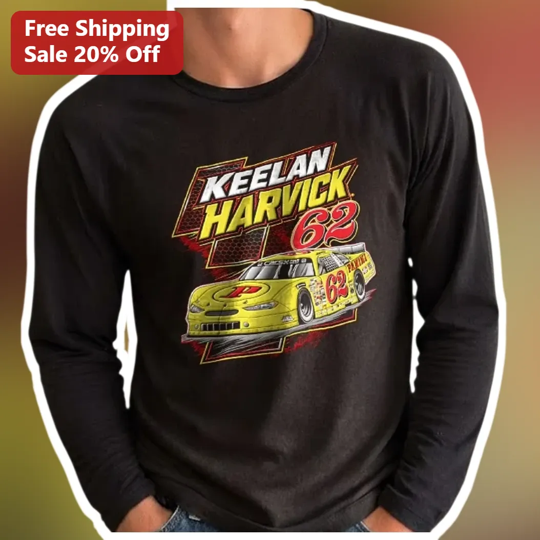Keelan Harvick 62 Long Sleeve Tee NASCAR Racing Fan Gift available at our Los Angeles warehouse