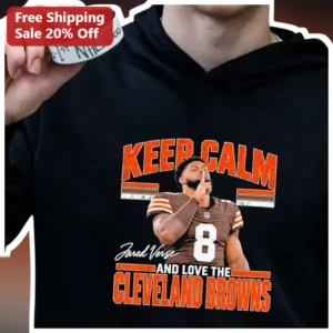 Keep Calm And Love The Cleveland Browns Hoodie Myles Garrett Vintage Distressed NFL Fan Apparel available at our Los Angeles warehouse