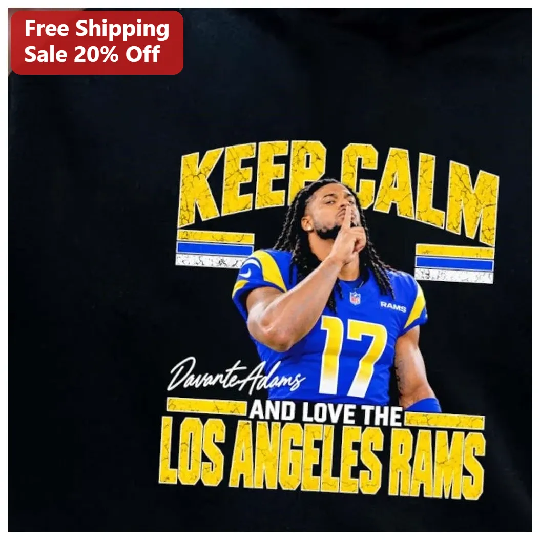 Keep Calm and Love the Los Angeles Rams Cooper Kupp Graphic Tee NFL Fan Gift available at our Los Angeles warehouse