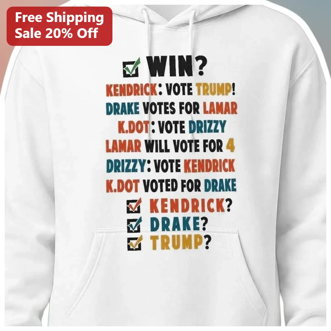 Kendrick Lamar Vote Trump Drake K.Dot Hoodie available at our Los Angeles warehouse
