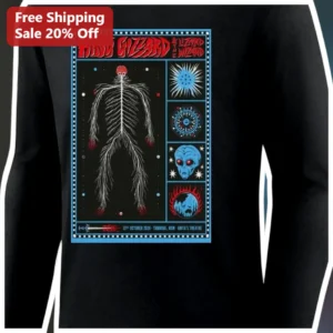 King Gizzard The Lizard Wizard Long Sleeve Shirt Psychedelic Skeleton Alien Graphic Merch available at our Los Angeles warehouse