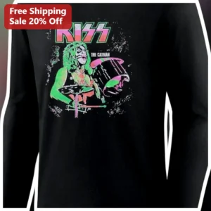 KISS The Catman Peter Criss Long Sleeve Tee Vintage Rock Band Merch available at our Los Angeles warehouse