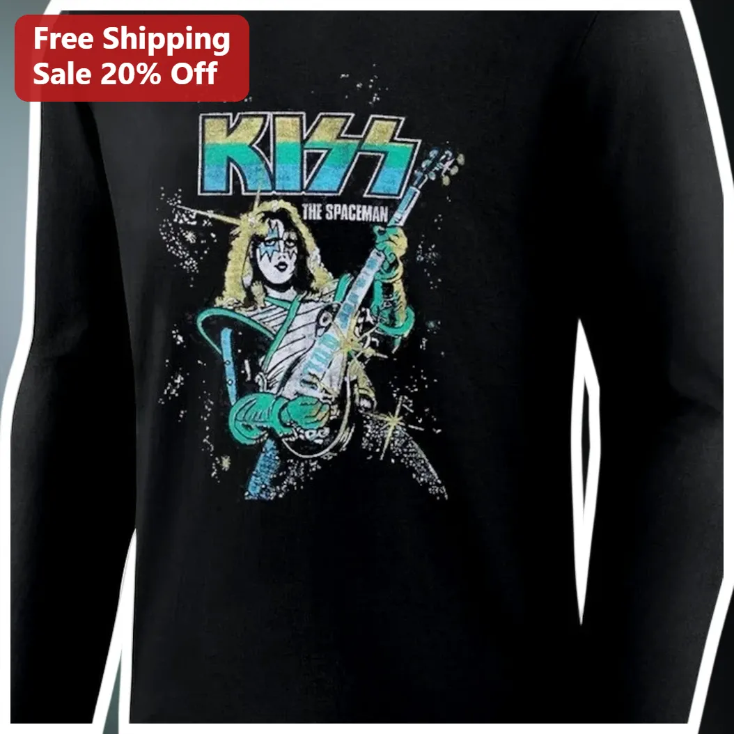 KISS THE SPACEMAN Long Sleeve Tee Ace Frehley Vintage Rock B — Los Angeles KISS THE SPACEMAN Long Sleeve Tee Ace Frehley Vintage Rock Band Merch available at our Los Angeles warehouse