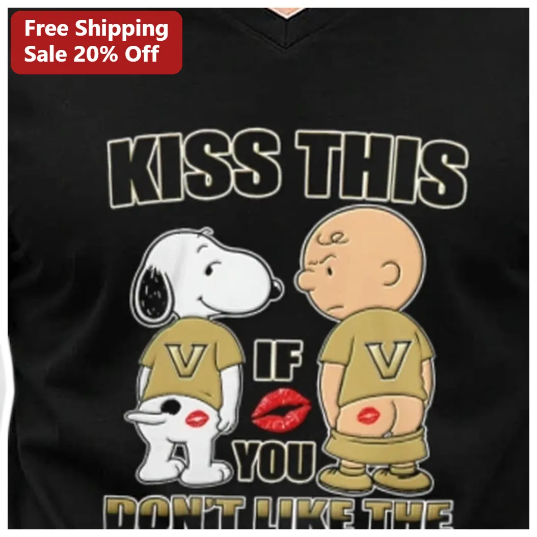 Kiss This If You Don't Like The Snoopy Charlie Brown Funny Graphic Tee available at our Los Angeles warehouse
