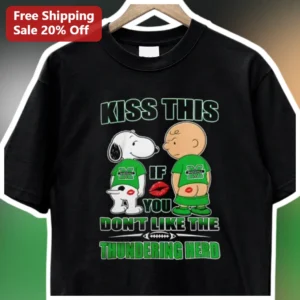 Kiss This If You Don't Like The Thundering Herd Snoopy Charlie Brown Marshall University Tee available at our Los Angeles warehouse