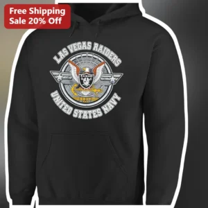 Las Vegas Raiders United States Navy Vintage Eagle Anchor Hoodie NFL Military Veteran Gift available at our Los Angeles warehouse