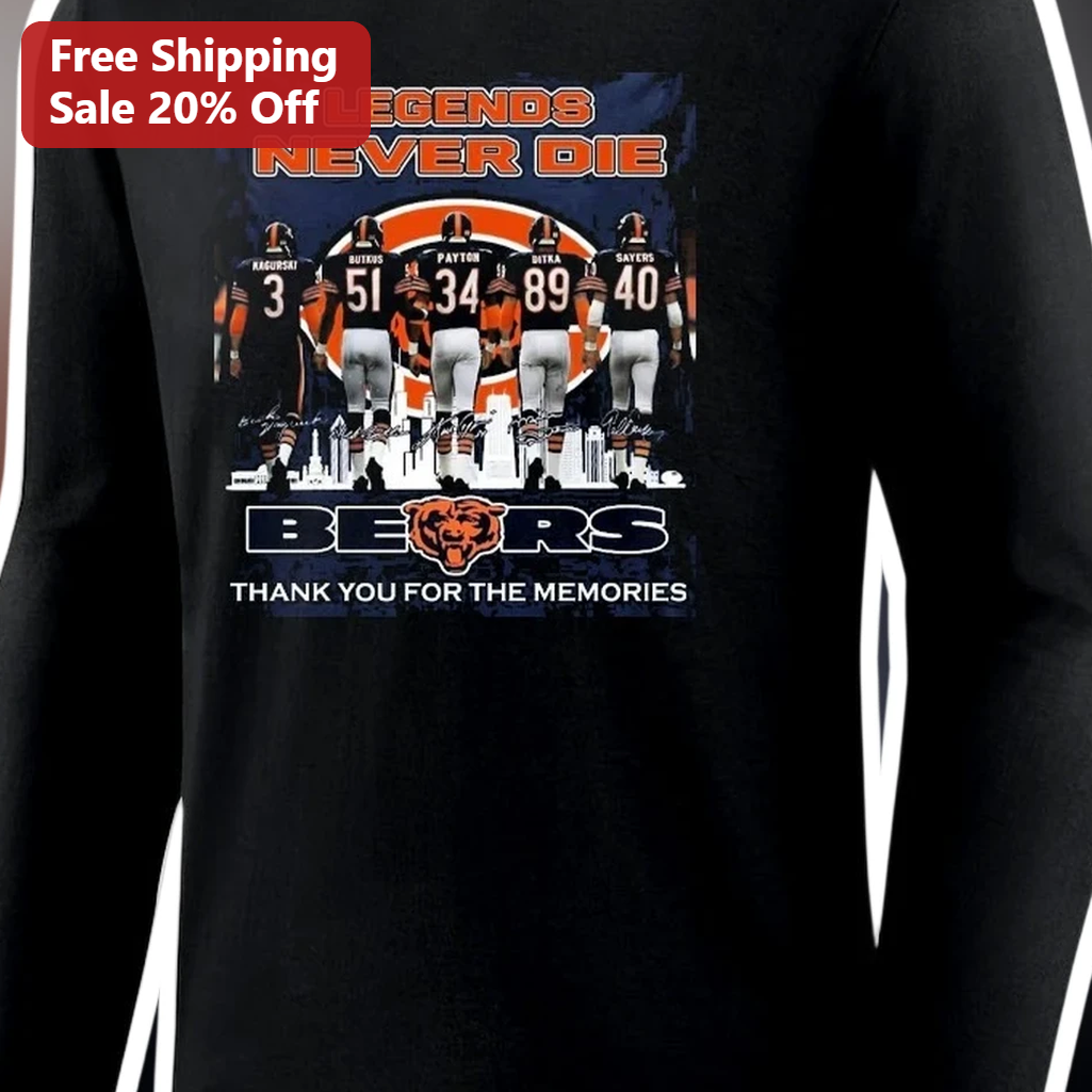 Legends Never Die Bears Thank You For The Memories Long Slee — Los Angeles Legends Never Die Bears Thank You For The Memories Long Sleeve Shirt available at our Los Angeles warehouse