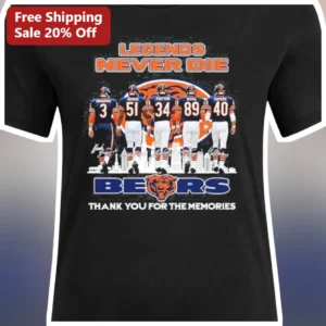 Legends Never Die Bears Thank You For The Memories Vintage Tribute Tee available at our Los Angeles warehouse