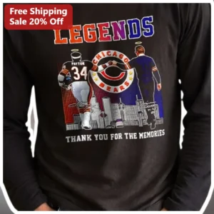 Legends Thank You For The Memories Walter Payton Chicago Bears Long Sleeve Shirt available at our Los Angeles warehouse