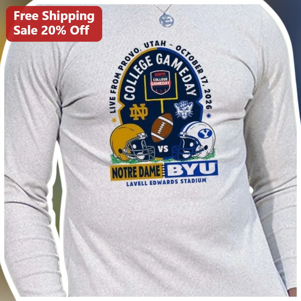 Live From Provo Utah Oct 17 2026 Notre Dame Vs BYU College G — Los Angeles Live From Provo Utah Oct 17 2026 Notre Dame Vs BYU College Gameday Tee Lavell Edwards Stadium available at our Los Angeles warehouse