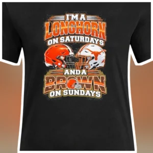 Longhorn On Saturdays Brown On Sundays Tee Texas Longhorns NFL Fan Game Day Shirt available at our Los Angeles warehouse