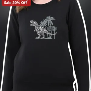 Los Angeles Dinosaur Typography Sweatshirt Personalized Name Gift for Family Trip available at our Los Angeles warehouse