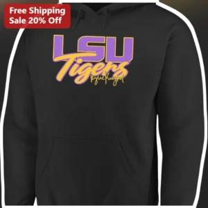LSU Tigers Hoodie Retro Collegiate Pullover Sweatshirt for Men Women Game Day Fan Gear available at our Los Angeles warehouse