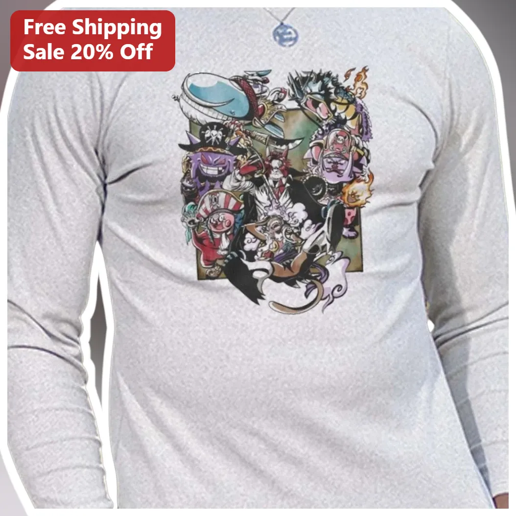 Luffy Long Sleeve Shirt One Piece Monkey D. Luffy Gear 5 Anime Graphic Tee for Men Women Boys available at our Los Angeles warehouse
