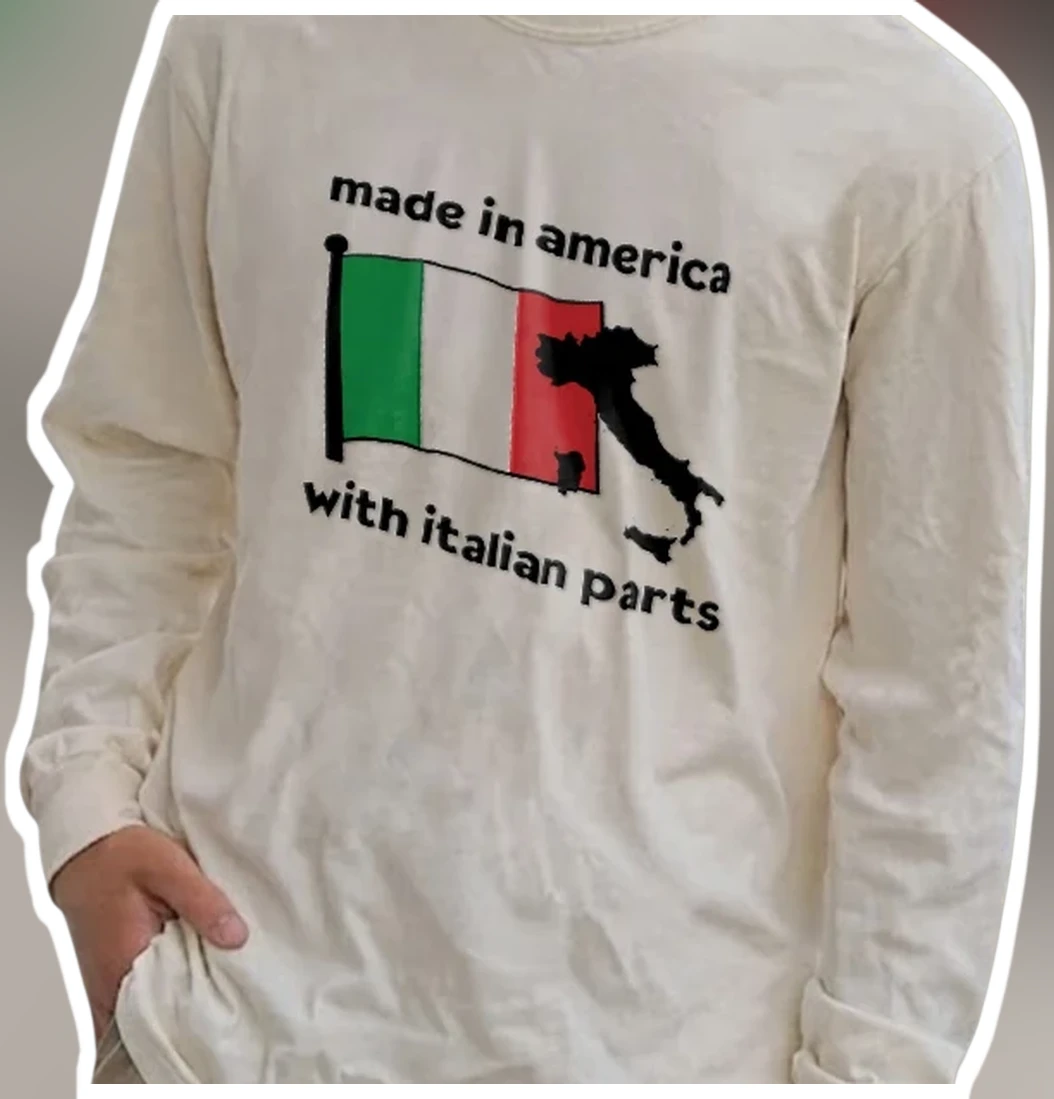 Made In America With Italian Parts Tee Italian American Heri — Los Angeles Made In America With Italian Parts Tee Italian American Heritage Graphic Shirt available at our Los Angeles warehouse