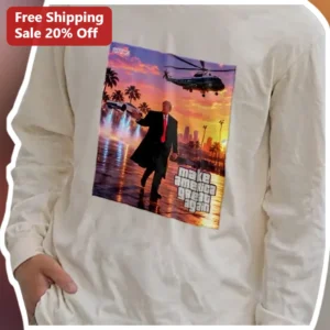 Make America Great Again Donald Trump Retro Vaporwave Long Sleeve Tee available at our Los Angeles warehouse