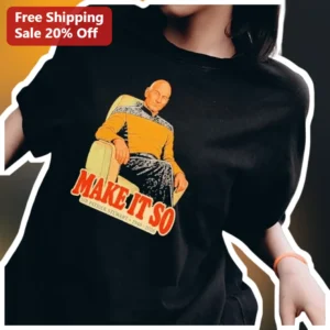Make It So Patrick Stewart Star Trek TNG Tee available at our Los Angeles warehouse